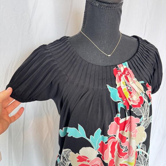 Vintage Style & Co Top \ Y2K 2000s Retro Floral Off-The-Shoulder Blouse - Picture 5 of 8